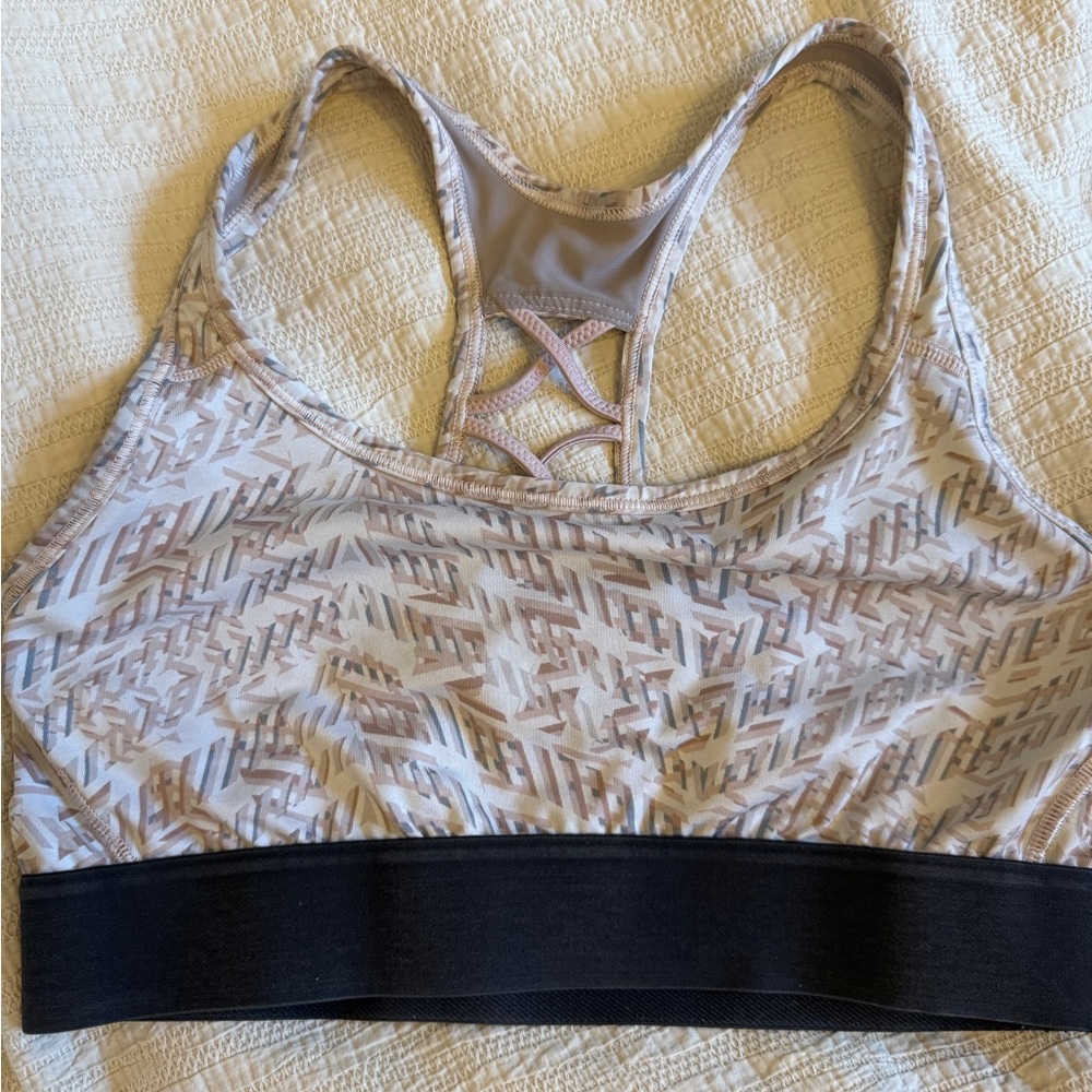 Stylish Women's Sports Bra - Black and Tan
